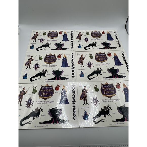 Walt Disney Pictures Sleeping Beauty Tattoo Temporary DVD Tattoos Maleficent 6ct - Picture 2 of 8